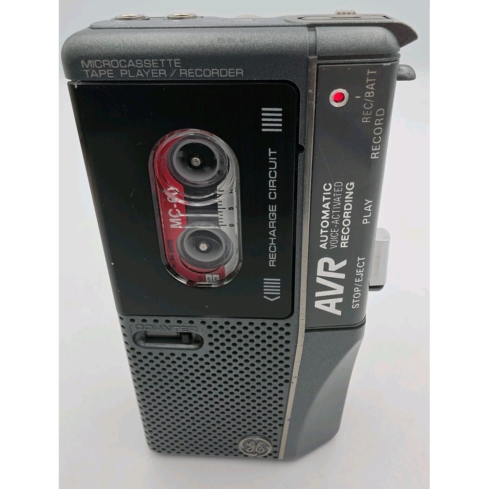 GE Automatic Voice Activated AVR Microcassette Recorder 3-5378BGY Tested Works